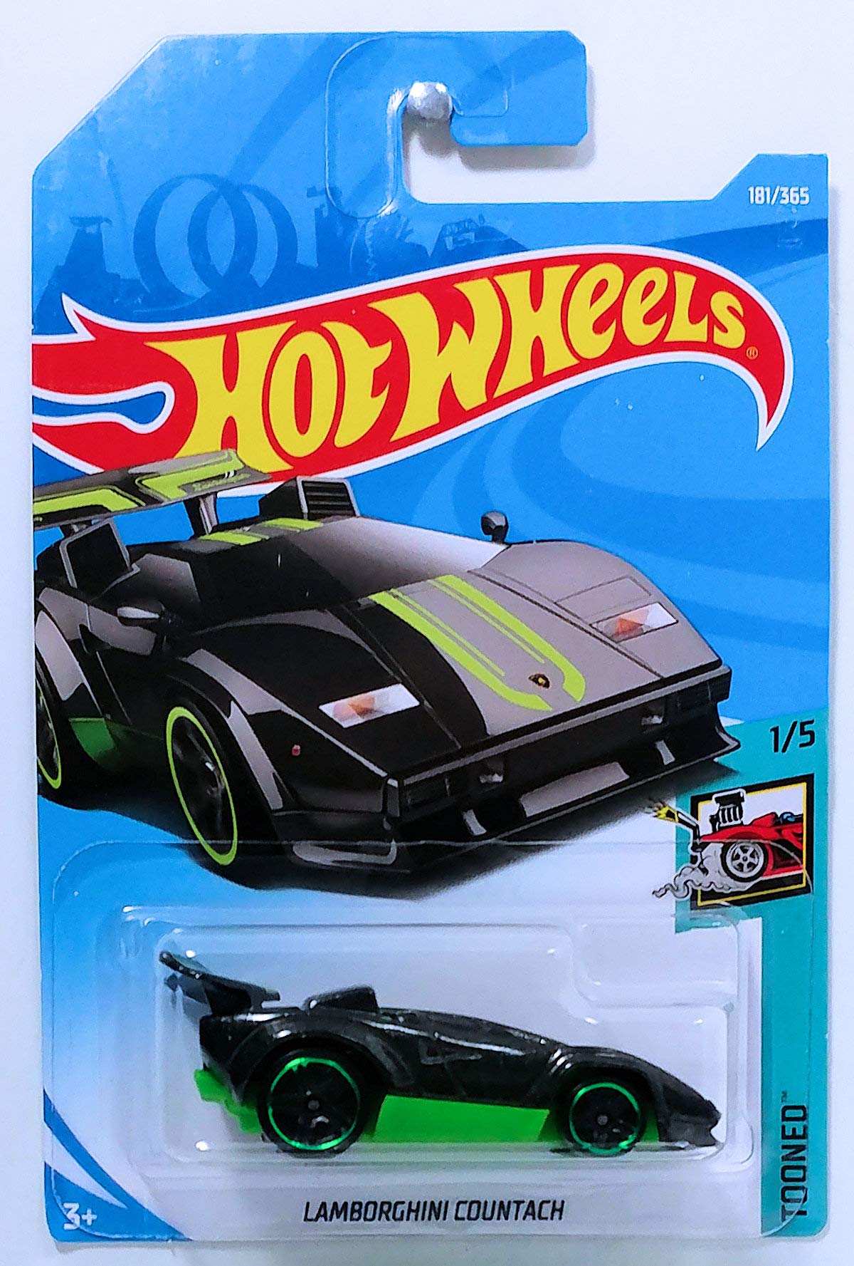Hot Wheels 2018 Lamborghini Countach Black & Green 1/5